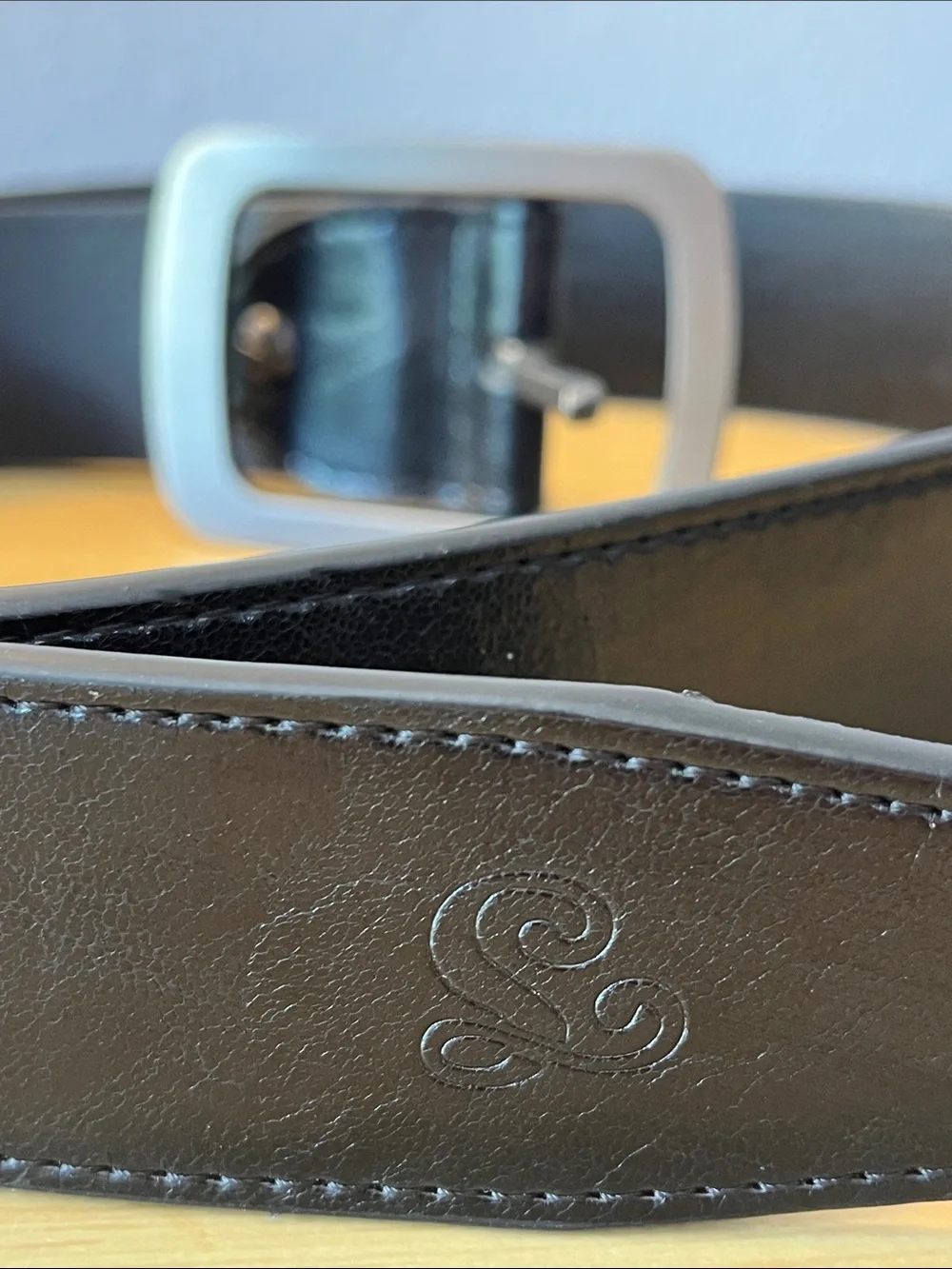 Classic Black Leather Men's Belt